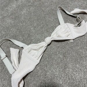 White Show Me Your MUMU Textured Bikini Top